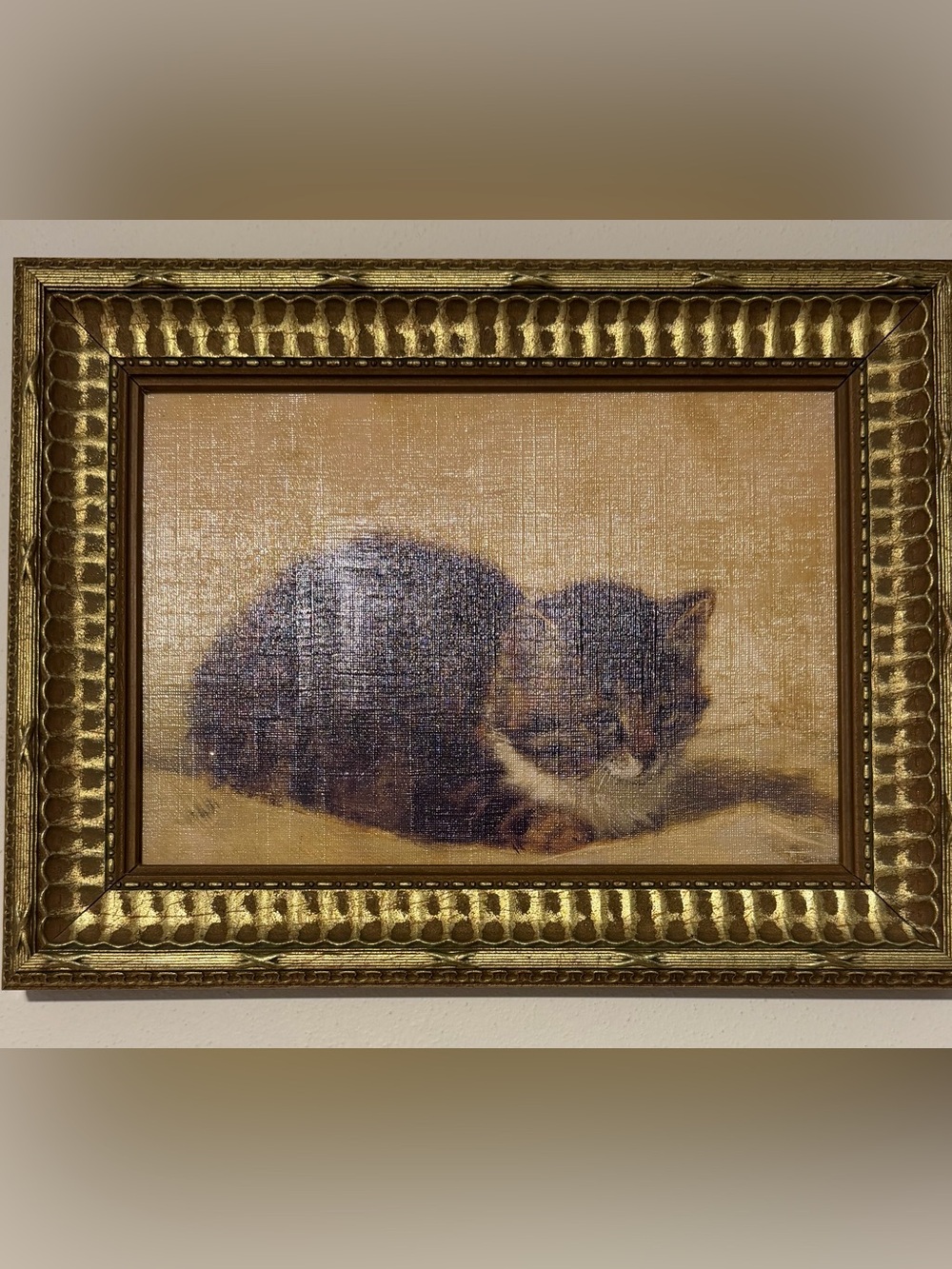 Vintage Henriette Ronner Knip The PARSONS KITTEN Painting Professional Frame